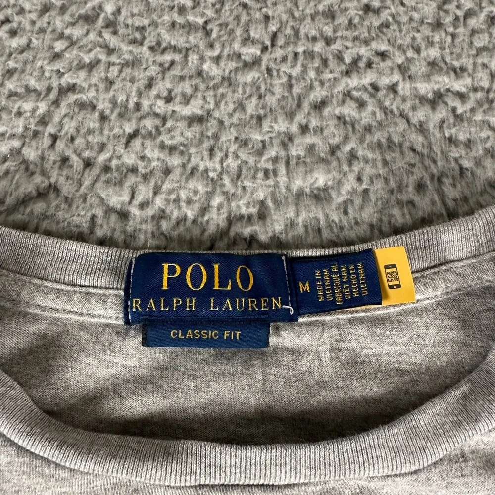 Polo Ralph Lauren Polo Bear T-Shirt Mens M Gray Graphic Tennis Tee Classic Fit